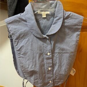 COS Navy Striped Shirt with Detachable Collar